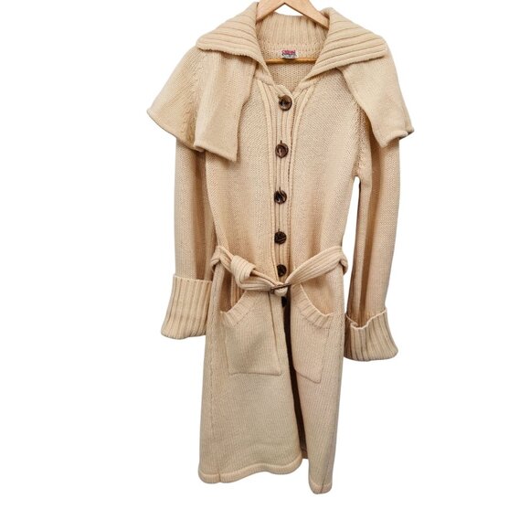 Vintage 70s Maurada Cardigan Bishop Sleeve Old Money Grannycore Large Wool Blend - Picture 1 of 10